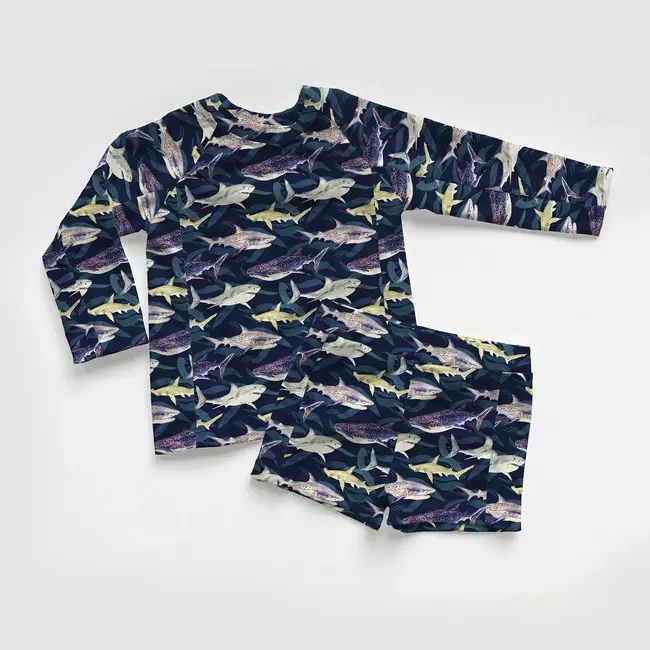 De Stoffenkamer Swimwear Jersey UPF50 - sharks navy