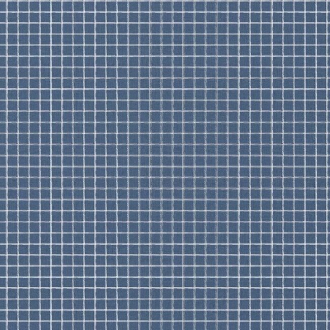 Gelamineerde katoen - grid blue