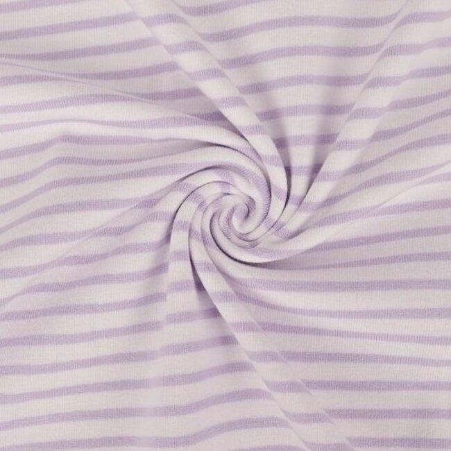 De Stoffenkamer Basic Breton Stripes Tricot 5mm - lila