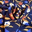 Sherpa Fleece - darkblue modern flowers