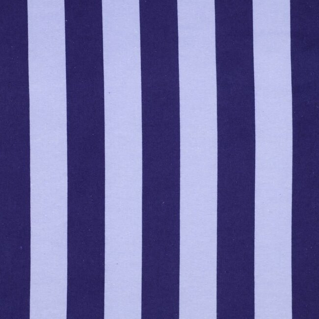 Poppy Cotton Flanel Wide Stripes Cobalt