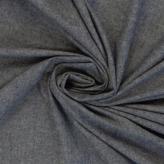 De Stoffenkamer Soft cotton Flanel - melange greyblue