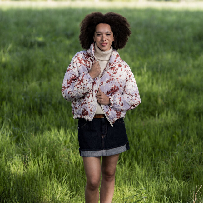 Fibre Mood Stepped matelasse abstract rust