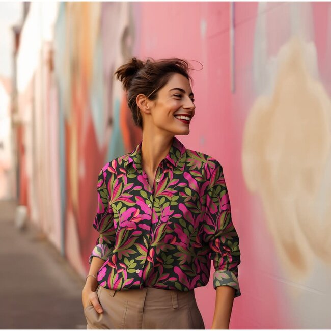 Nerida Hansen Satin Cotton Lush Leaves Purple