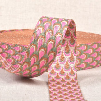 De Stoffenkamer Tassenband drops - pink