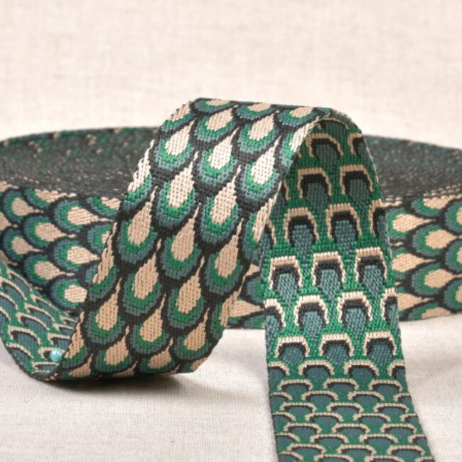 De Stoffenkamer Tassenband drops - green