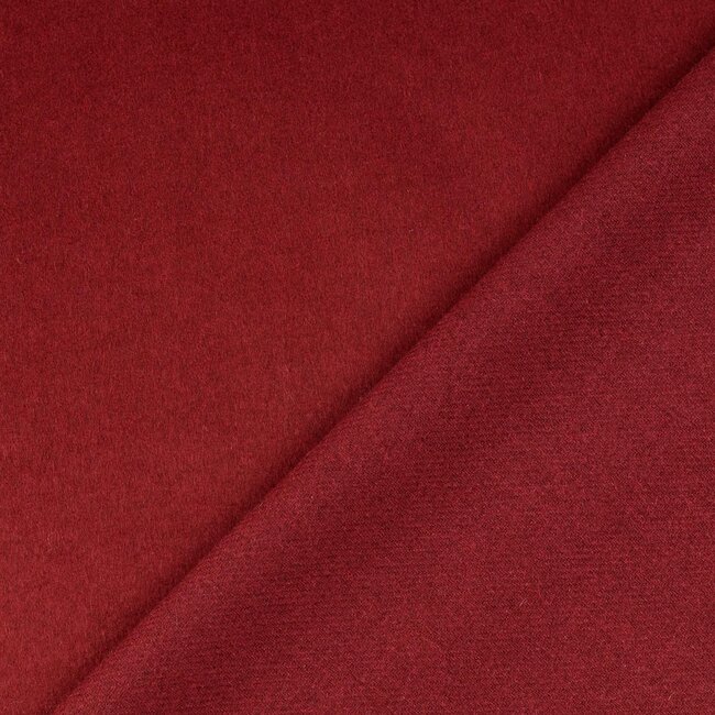 wol mix coat brushed deluxe - burgundy