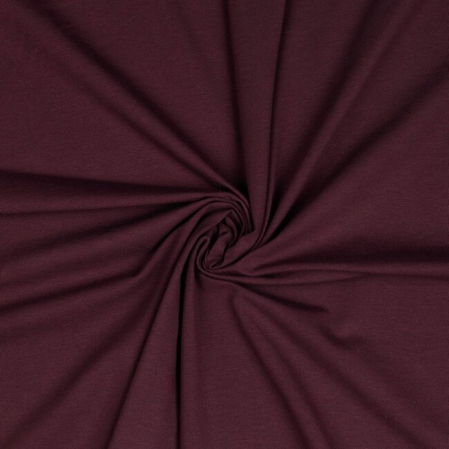 De Stoffenkamer Effen tricot aubergine