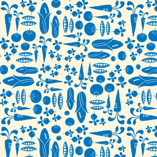 Cotton + Steel Cotton In the vegetable garden - blue veggies