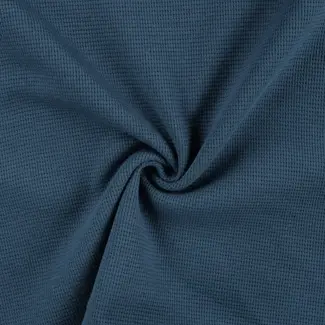 De Stoffenkamer Tricot Waffle - jeans denimblue