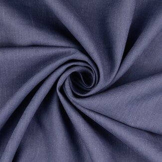 De Stoffenkamer Washed Linen uni - denimblue