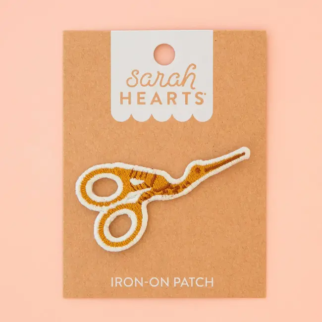 Sarah Hearts Strijkapplicatie stork scissors