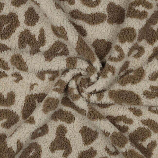 De Stoffenkamer Teddy animal skin taupe