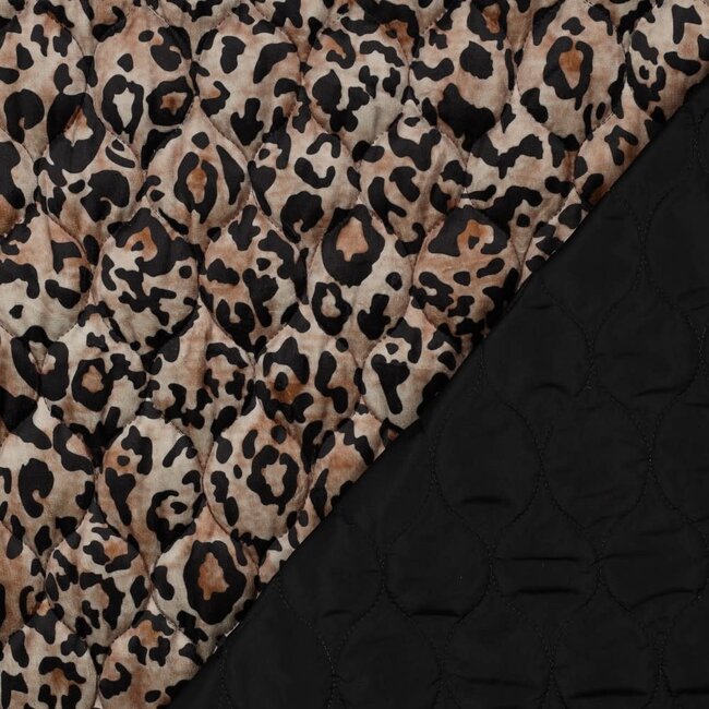 De Stoffenkamer Stepped quilted velvet leopard
