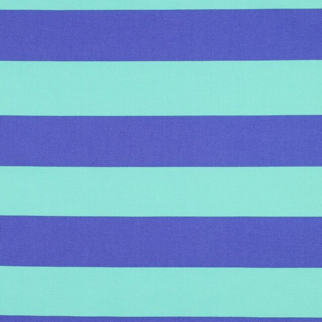 De Stoffenkamer Canvas wide stripes blue