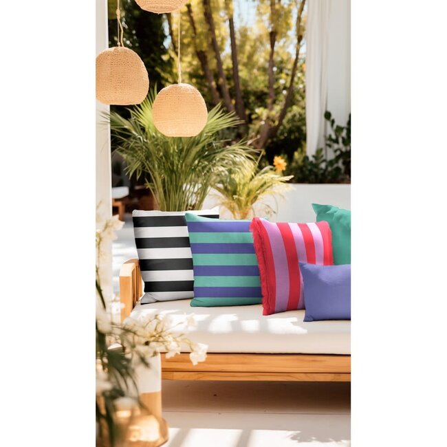 De Stoffenkamer Canvas wide stripes blue