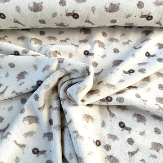 De Stoffenkamer Rekbare badstof - spons safari offwhite