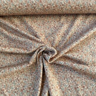 Ribbed tricot - floral cocoa