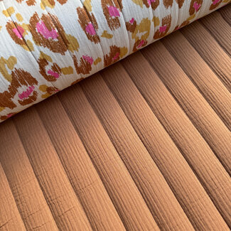 De Stoffenkamer COUPON 0,90m -  Stepped Cotton Double Gauze - leopard