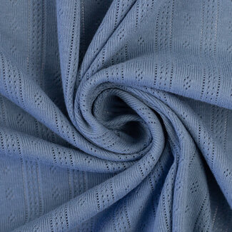 Ajour Tricot Pointelle lines - midblue