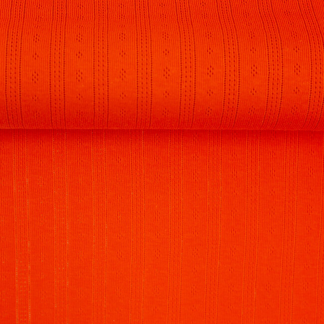 Ajour Tricot Pointelle lines - orange