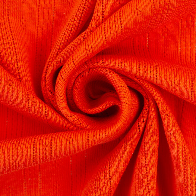 Ajour Tricot Pointelle lines - orange