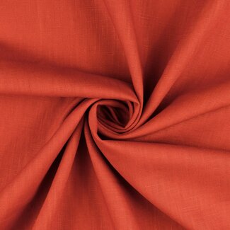 De Stoffenkamer Washed Linen uni - terra