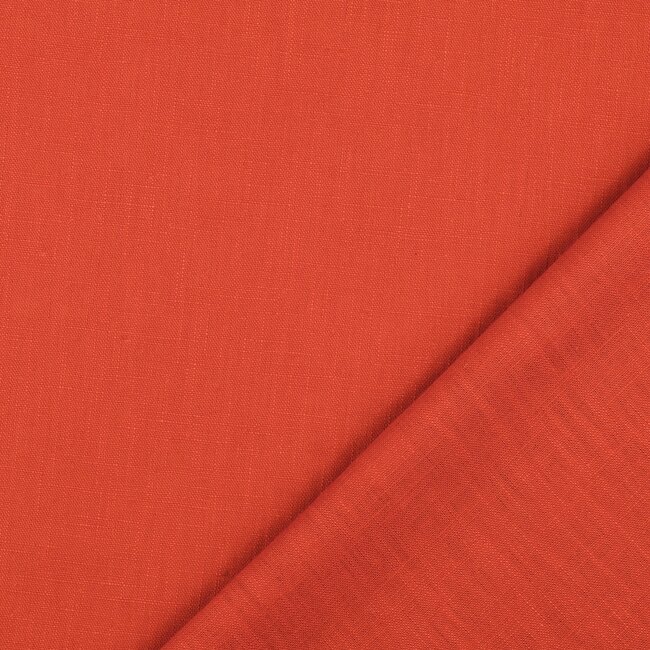 De Stoffenkamer Washed Linen uni - terra