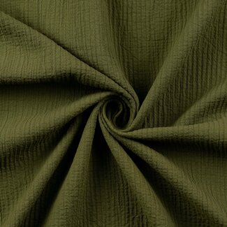 De Stoffenkamer Stitched Vintage Structure Cotton - olive