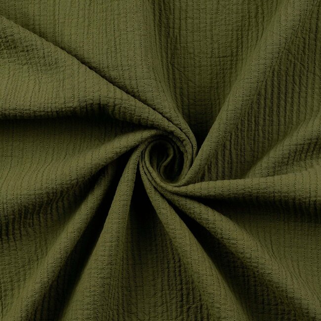 De Stoffenkamer Stitched Vintage Structure Cotton - olive