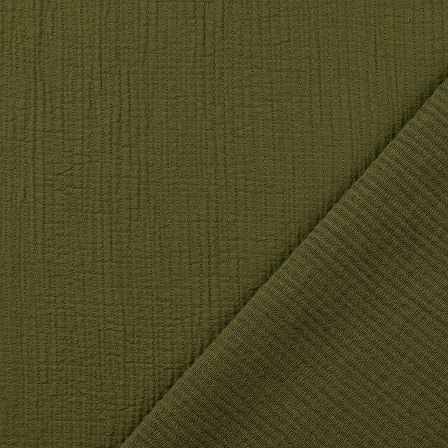 De Stoffenkamer Stitched Vintage Structure Cotton - olive