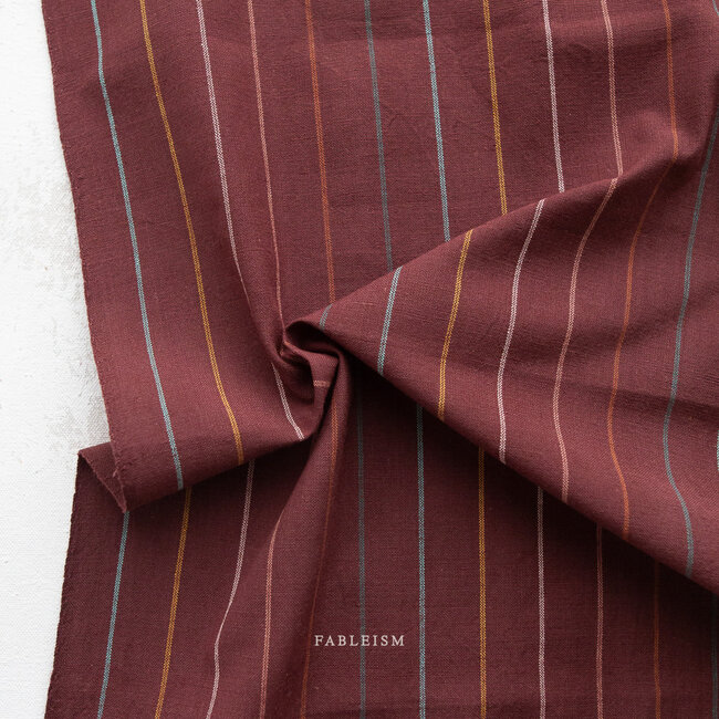 Fableism COUPON 0,50m - Woven cotton - Skinny Stripes dusk