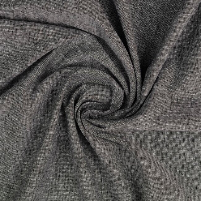 De Stoffenkamer Washed Linen Melange Black