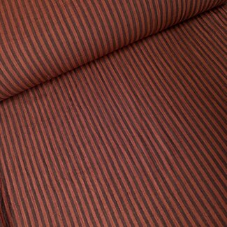 De Stoffenkamer Double Gauze Tetra double stripes brown rust