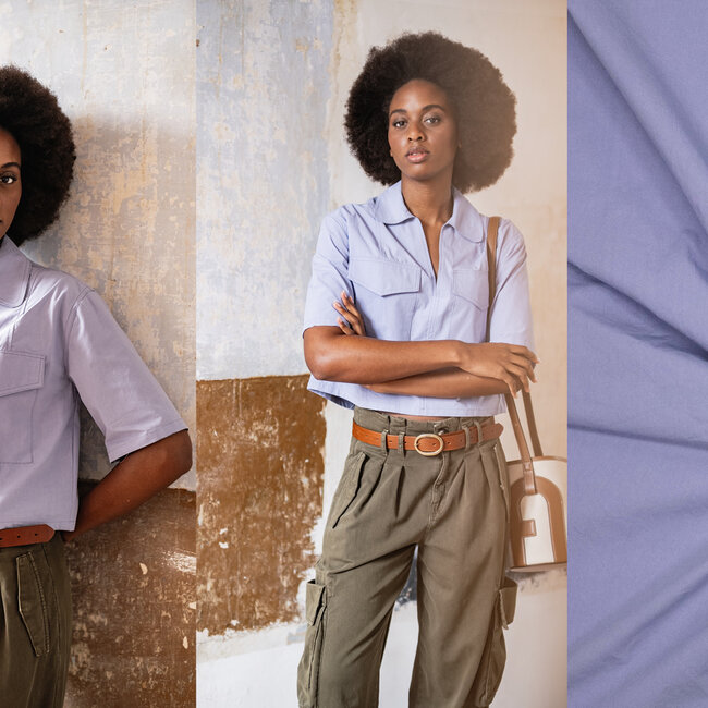 Fibre Mood Cotton Poplin Stonewashed - lila