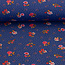 Tricot oeko-tex -  summer flowers blue pink