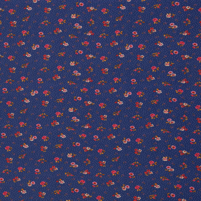 Tricot oeko-tex -  summer flowers blue pink