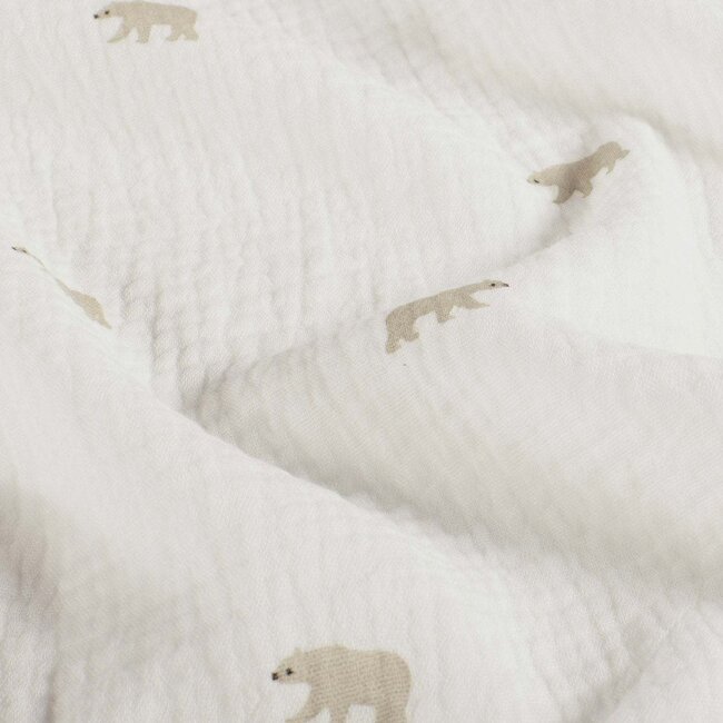 De Stoffenkamer Double Gauze Tetra ecru mini bears