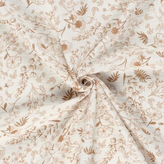 De Stoffenkamer Double Gauze Tetra leafs earth