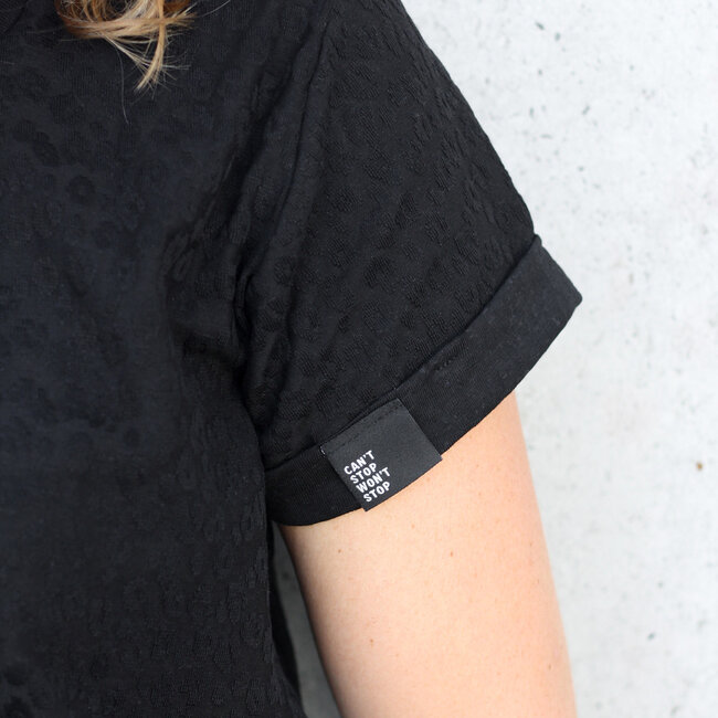 Structuur tricot leopard black