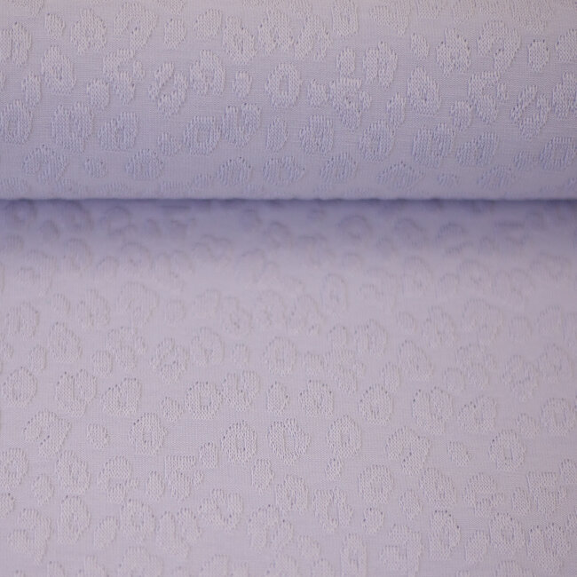 Structuur tricot leopard lila