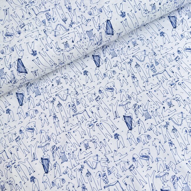 Capsule Fabrics Cotton Poplin - verjaardag - inkblue party