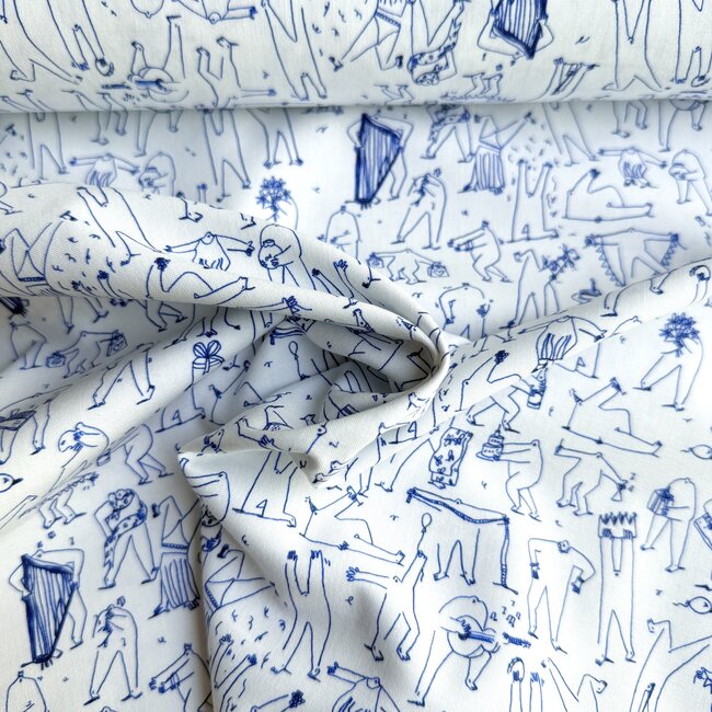 Capsule Fabrics Cotton Poplin - verjaardag - inkblue party