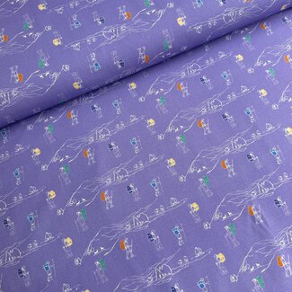 Capsule Fabrics Cotton Poplin - mountaineers - hikers lilac