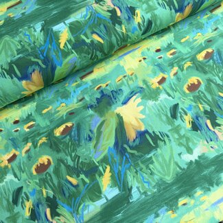 Capsule Fabrics Cotton Poplin - verjaardag - sunflowers
