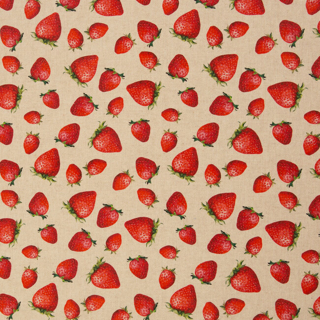 De Stoffenkamer Stevige katoen  Canvas fruit - strawberry