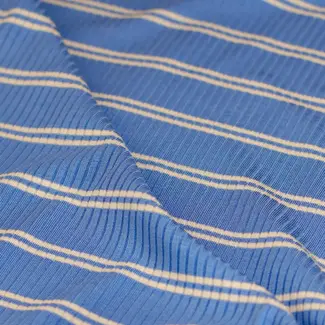 MeterMeter Derby Tencel Ribbed Jersey -  stripes bright blue
