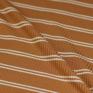 MeterMeter Derby Tencel Ribbed Jersey -  stripes toffee