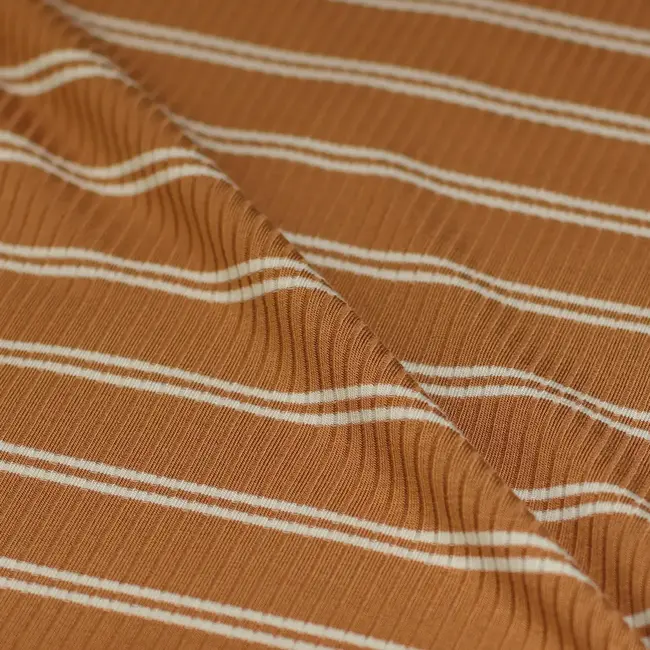 MeterMeter Derby Tencel Ribbed Jersey -  stripes toffee