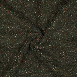 De Stoffenkamer Teddy multi spicks dark green